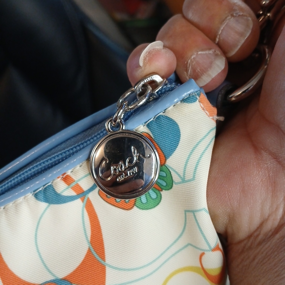 Colorful Coach Mini Bag/Wristlet With Matching Sun Visor - Picture 4 of 10
